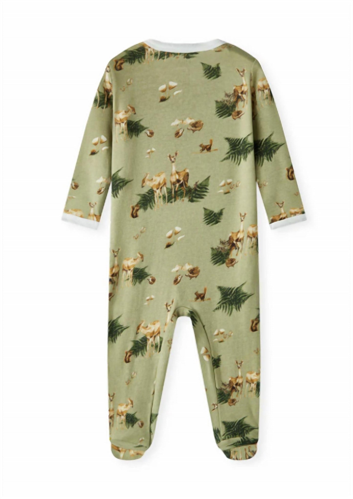 Kid's Forest Party Organic Cotton Zipper Footed Romper