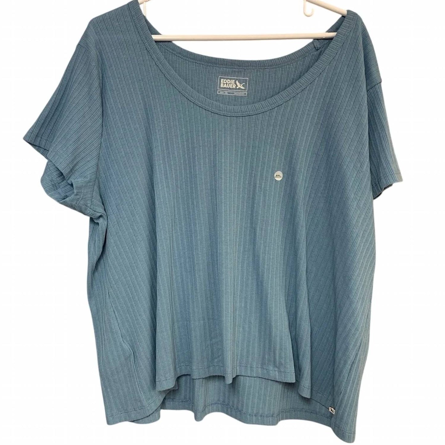 Women's Seaside Rib Scoop Neck Tee Two-piece Shirt - Plus