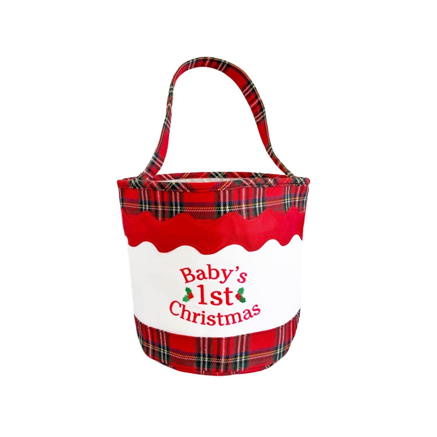 Bits & Bows - Baby's 1st Christmas Toy Tote/Gifting Bucket - Rack Hunt -
