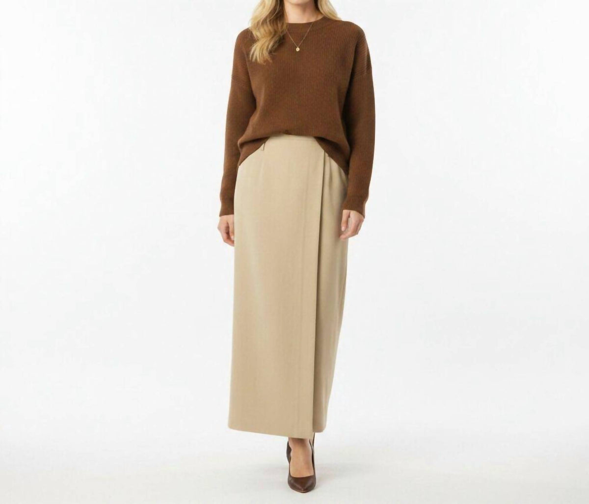 Silk Wrap Midi Skirt