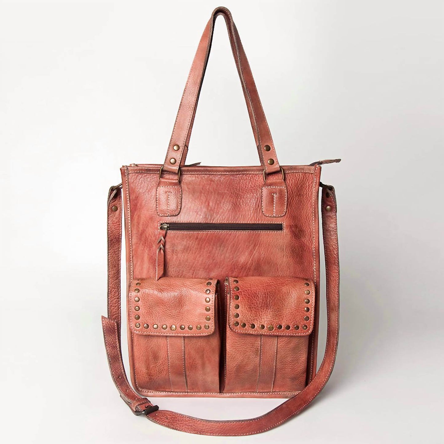 Never Mind - Women's Premium Authentic Full Grain Leather Tote Bag - Rack Hunt -