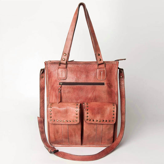 Never Mind - Women's Premium Authentic Full Grain Leather Tote Bag - Rack Hunt -