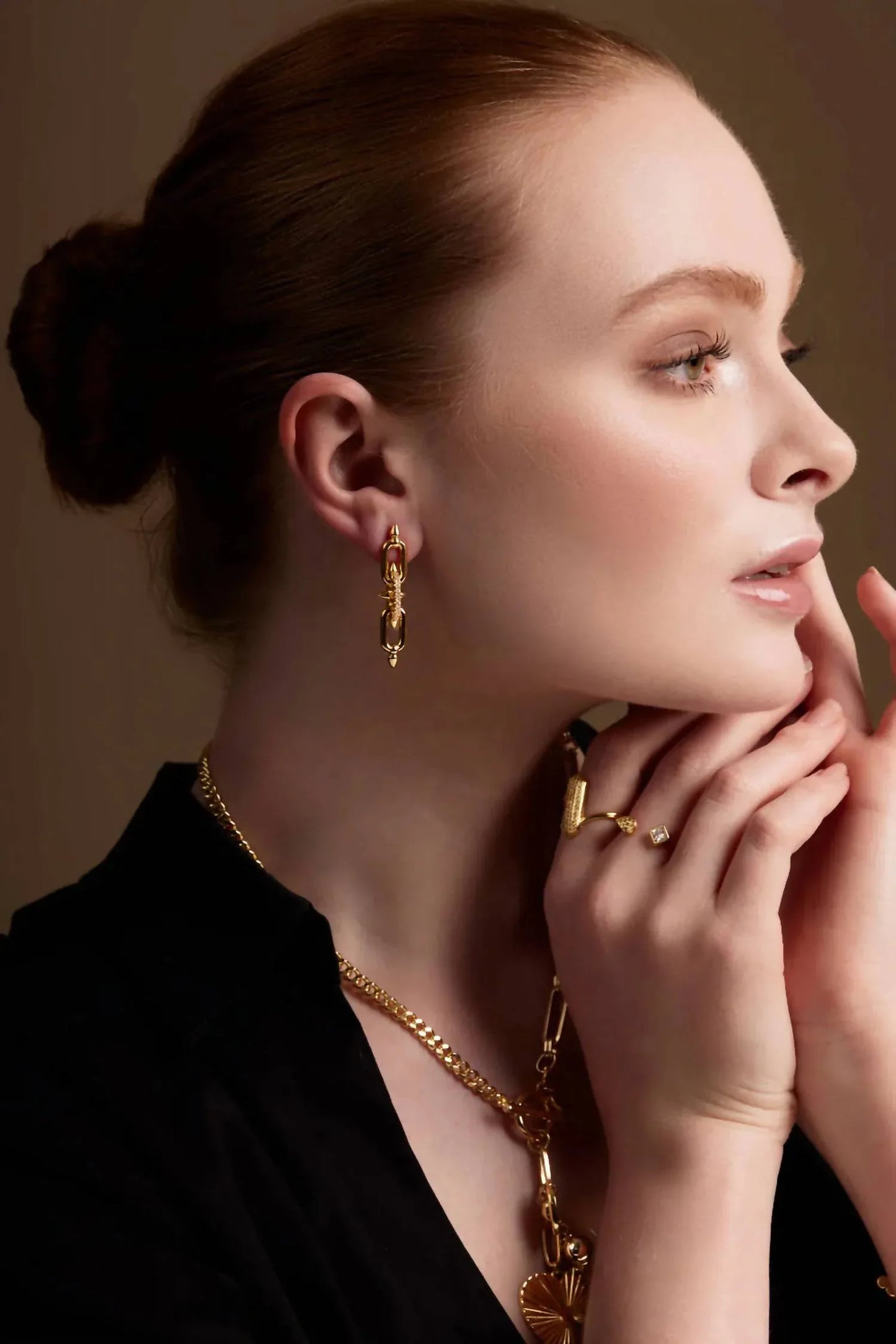Rho - Women's Pave Spike Link Earrings - Rack Hunt