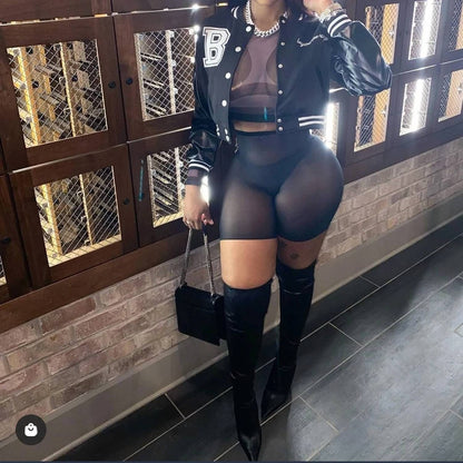 Chelle Curvy Mesh Biker Shorts