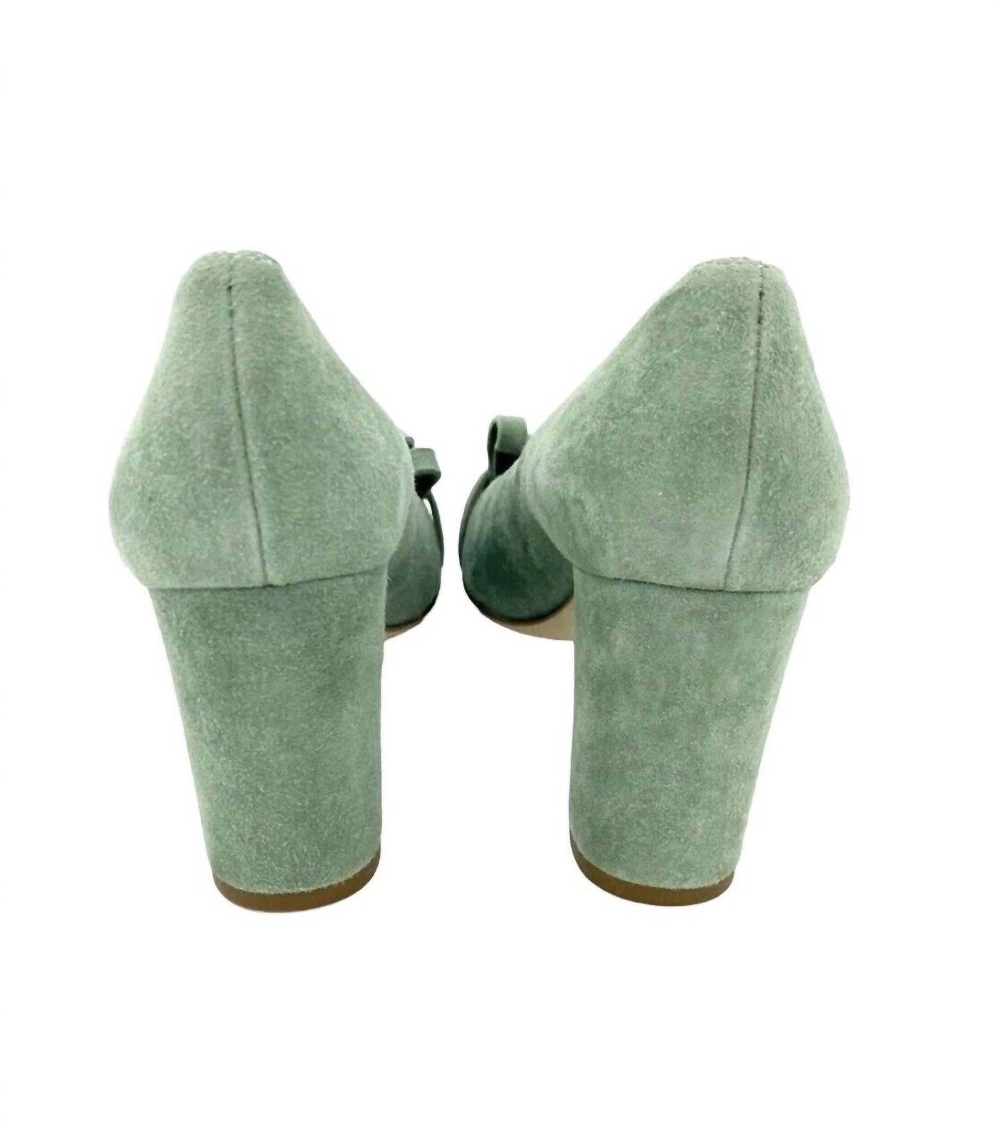 Cheville - Women's Suede Leather Block Heel Shoes - Rack Hunt -