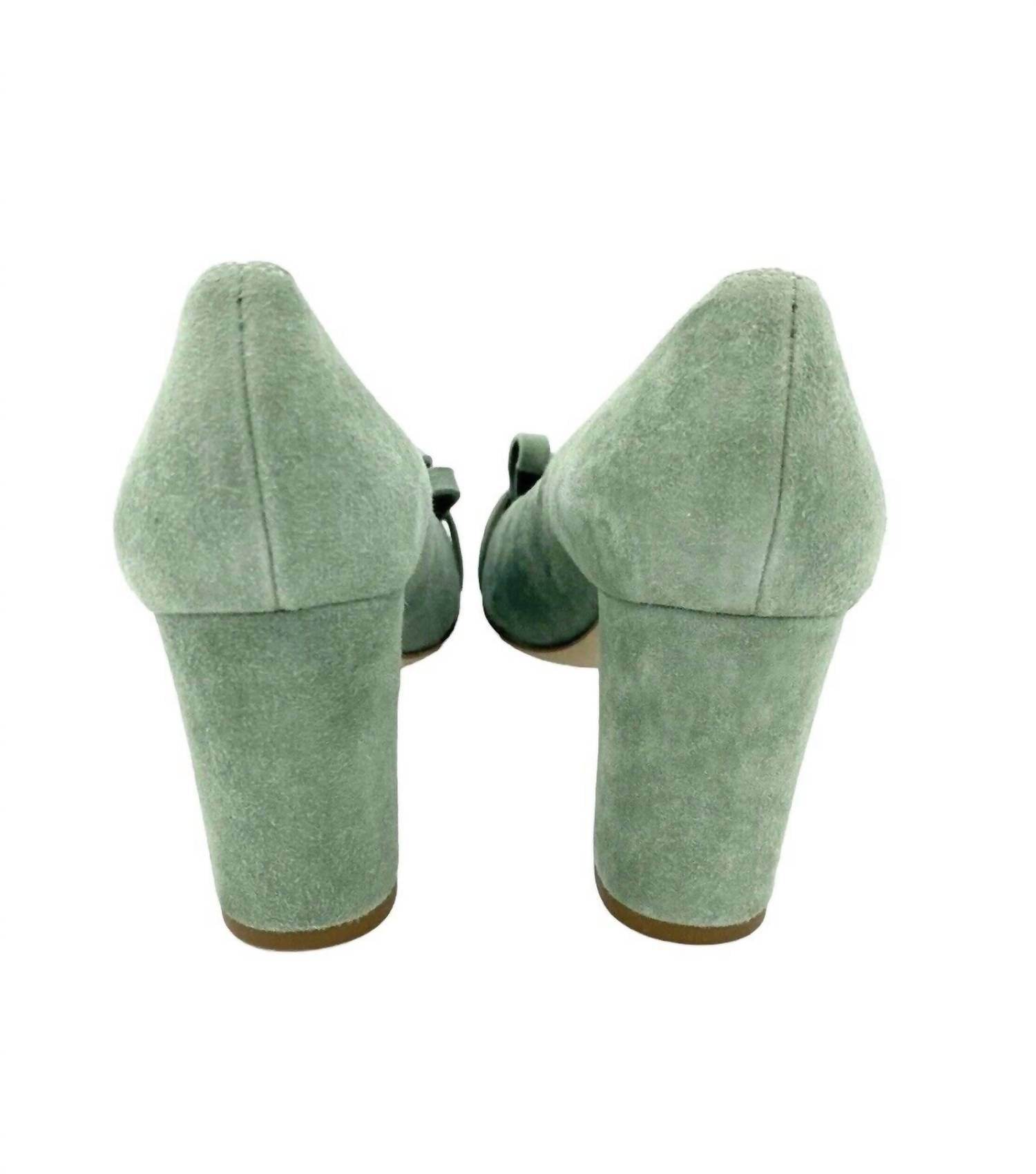 Cheville - Women's Suede Leather Block Heel Shoes - Rack Hunt -