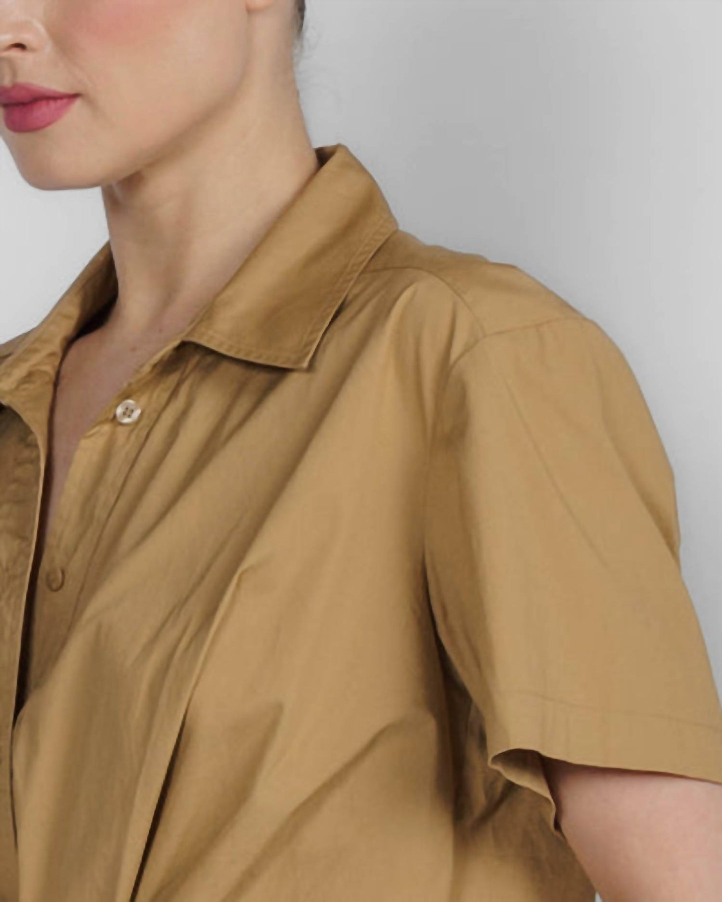 Lily Short Sleeve Cropped Cotton Shirt