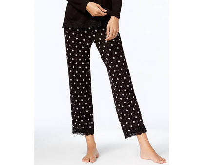 Women's Lace-trim Printed Pajama Pants