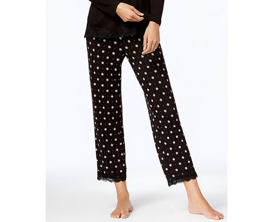 Women's Lace-trim Printed Pajama Pants