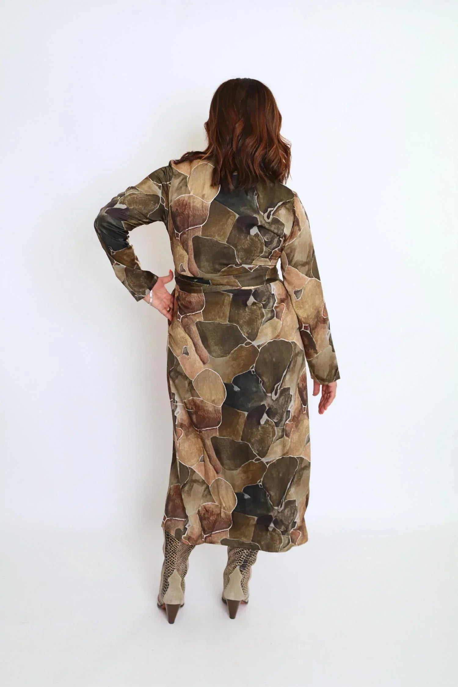 Cossac - Wrap Print Midi Dress - Rack Hunt