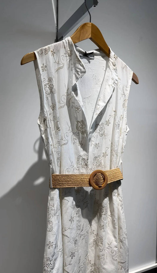 Women's Accented Sleeveless Embroidered Dress