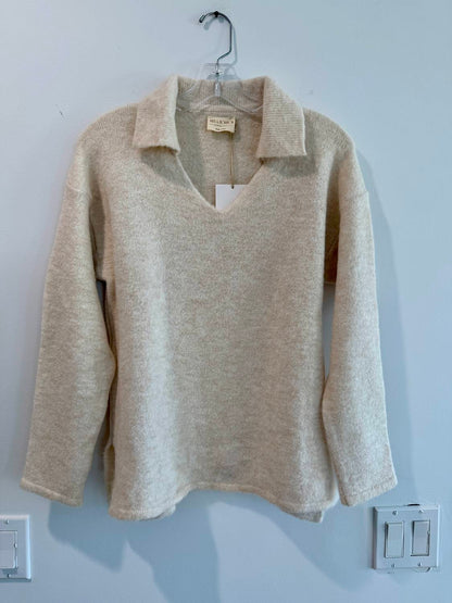 Women's Jersey Llanes V-neck Collared Sweater