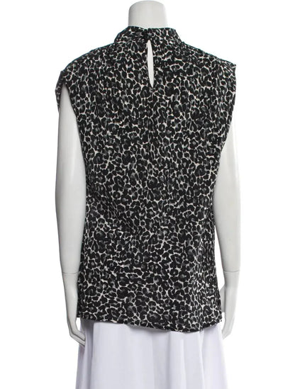 Callas Milano - Women's Animal Print Mock Neck Blouse - Rack Hunt