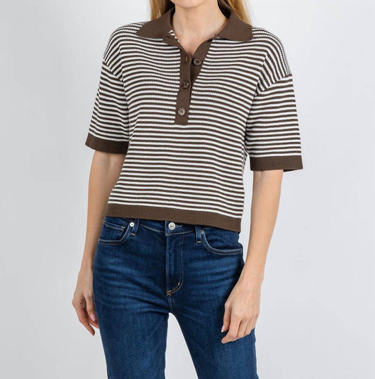 Cathy Stripe Knit Polo