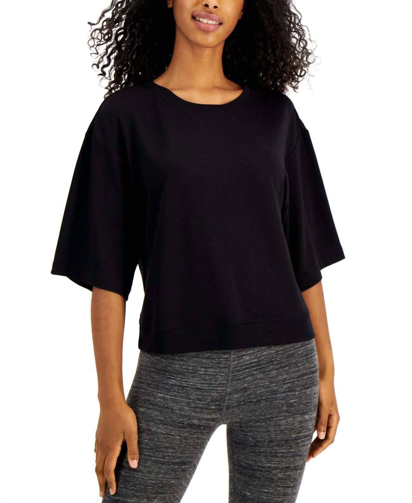 Activewear Cropped Elbow-sleeve Top