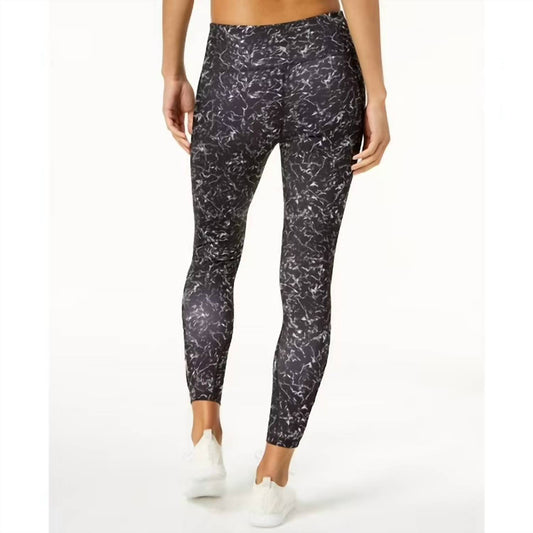 Activewear Printed Lattice Detail Ankle Leggings