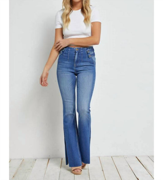 High Rise Side Slit Jean