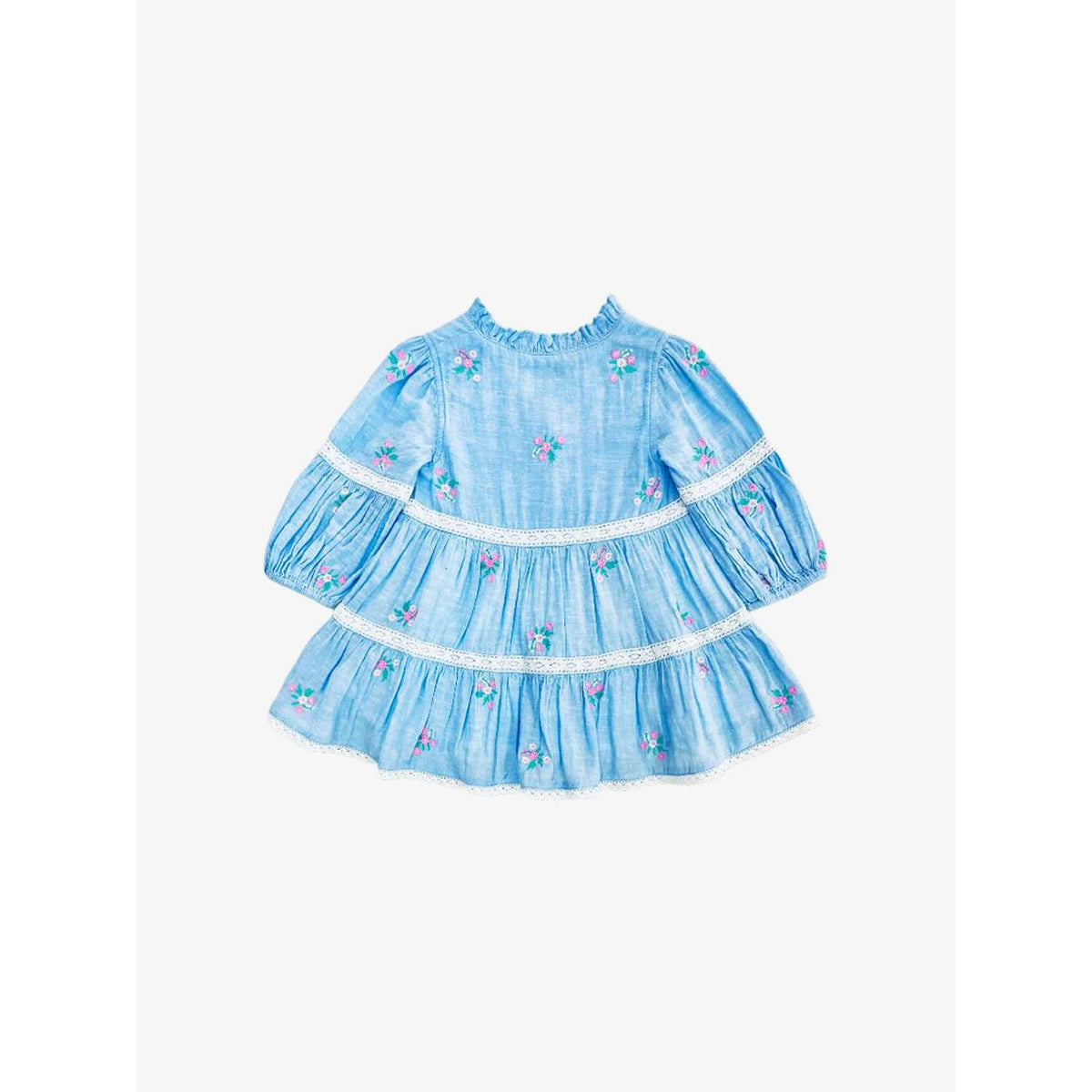 Girls' Chambray Tiered Dress