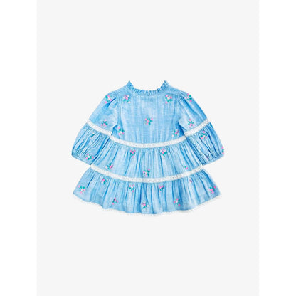 Girls' Chambray Tiered Dress