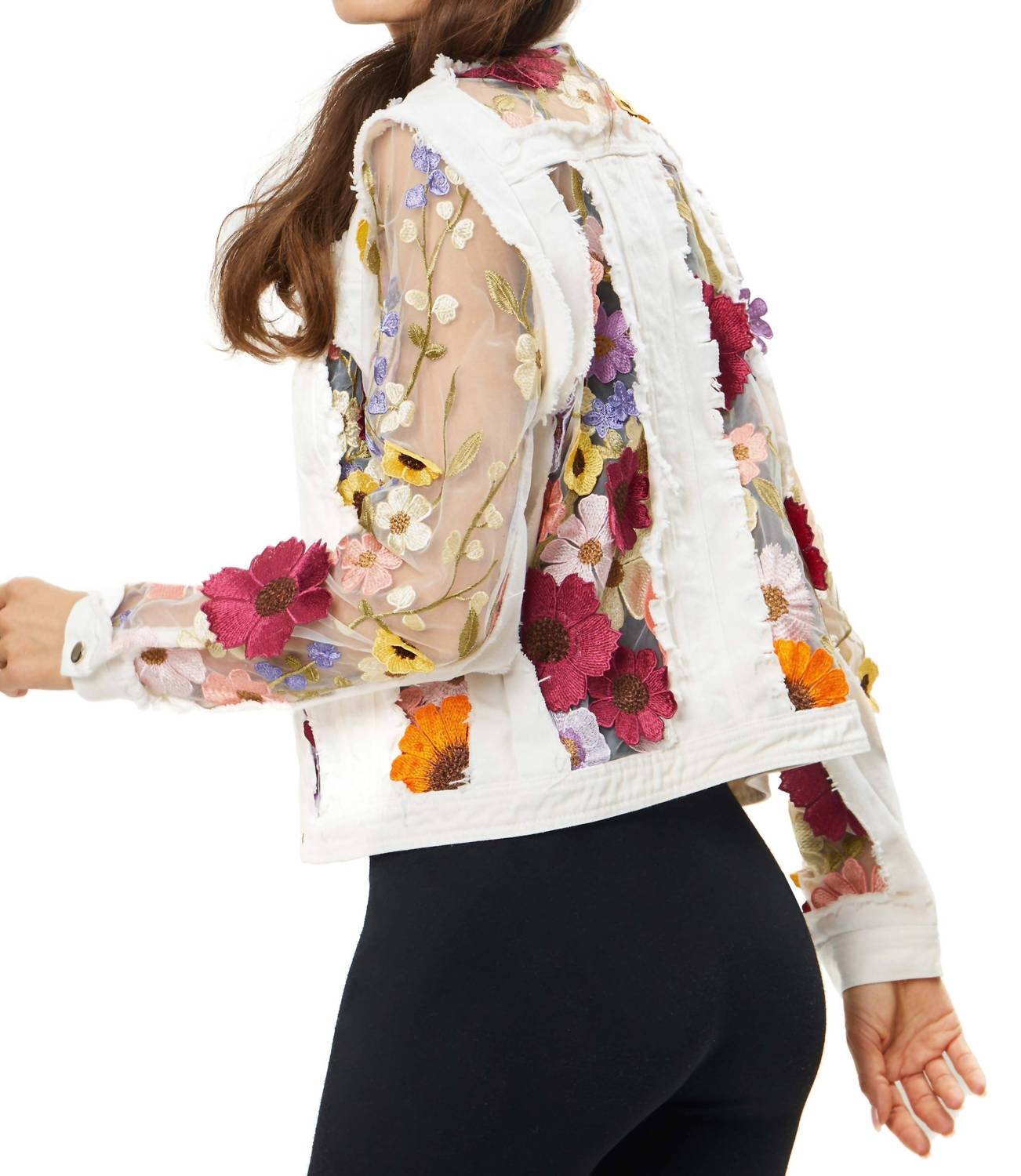 Embroidered Denim And Lace Bohemian Jacket