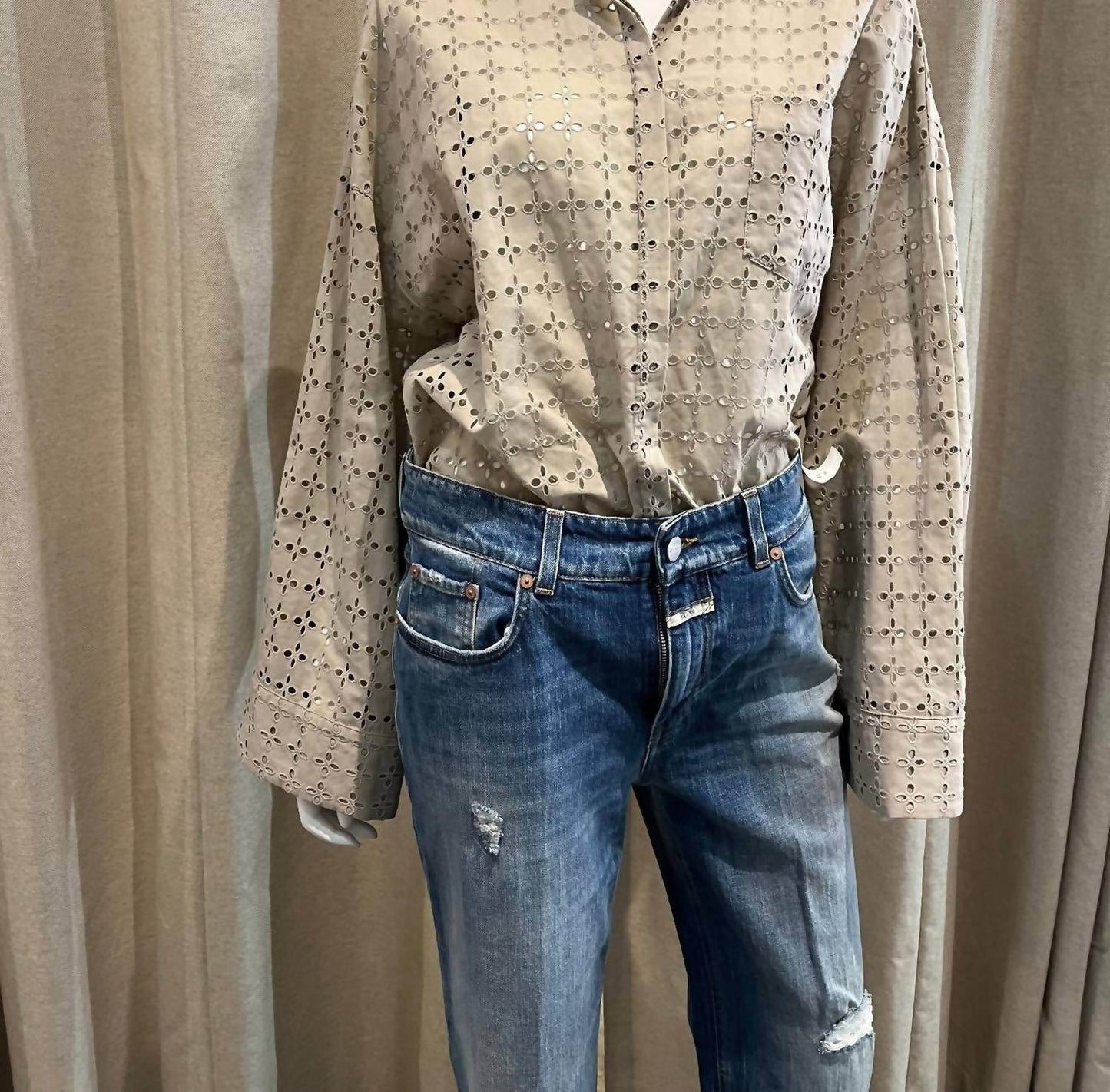 Nine in the Morning - Amanda Perforated Button Down Top - Rack Hunt -