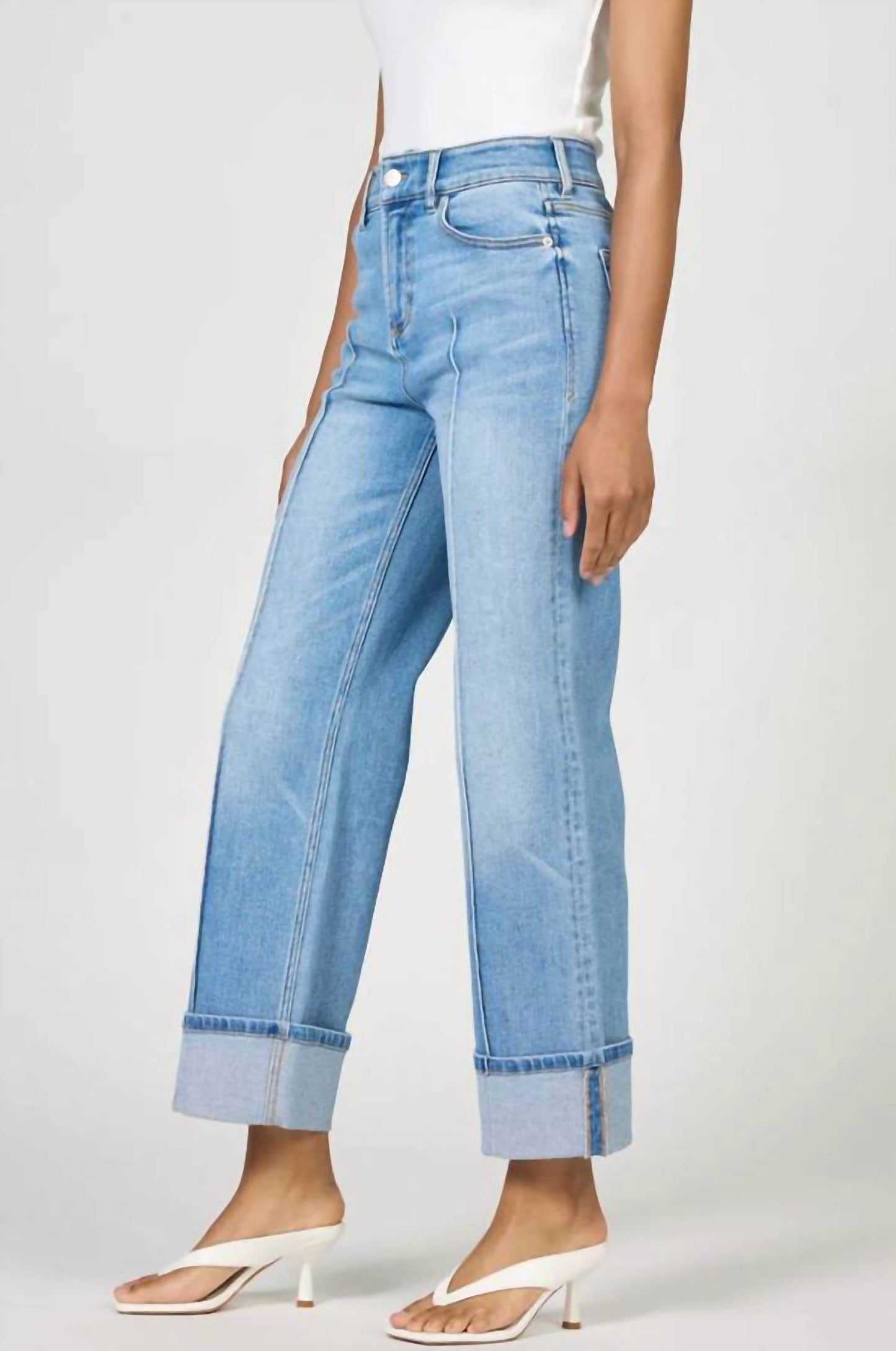 Holly Cuffed Straight Leg Jeans