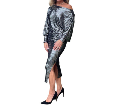 Bianca Studio Sparkle Boat Neck Dress