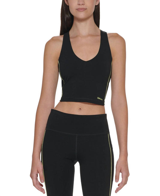 Contrast-Trim Cropped Tank Top