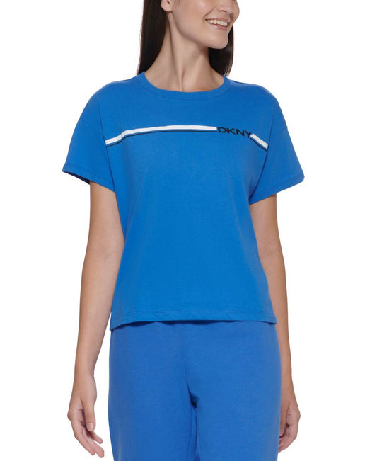 Cotton Logo-Stripe Cropped T-Shirt