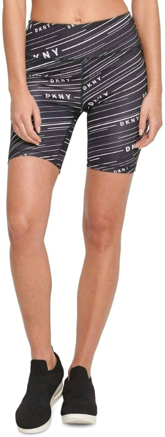 Meterorite Print High Waist Bike Shorts