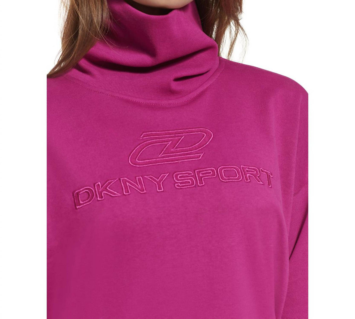 Logo Cotton Turtleneck Pullover Top