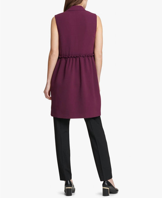 Ruffled Back Long Vest