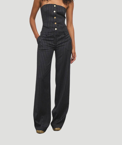 Emma Strapless Wool Bustier With Button Top