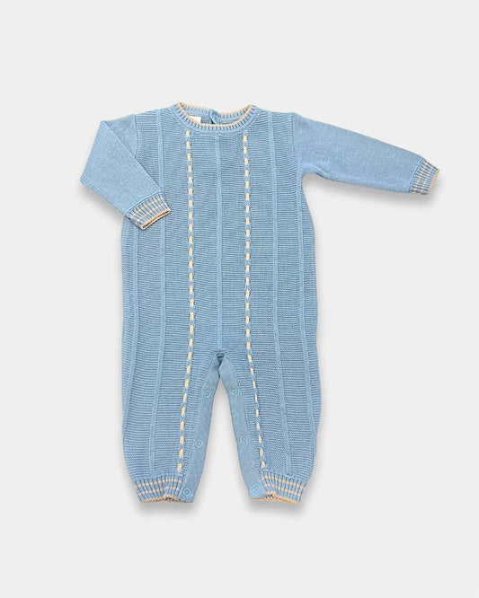 Baby Boys Knit Romper W Ecru Detail