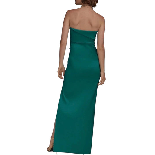 Women's Ruched Strapless Satin Gown