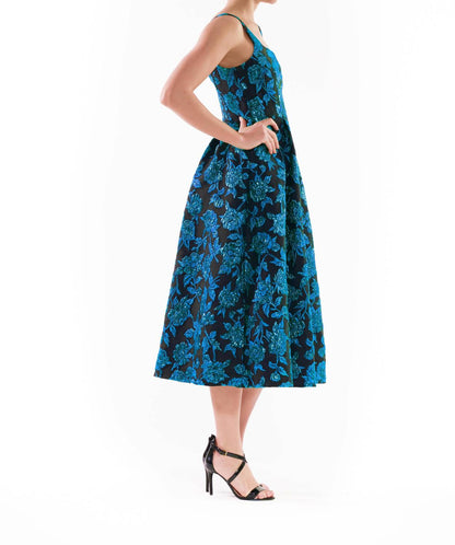 Sleeveless Square Neck Floral Dress
