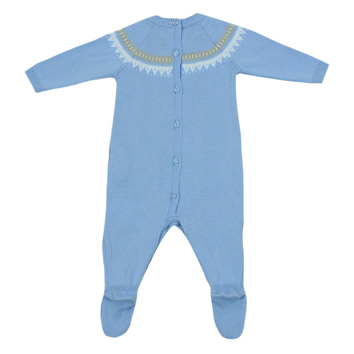 Baby Boys Knit Coverall With Buttons On Back