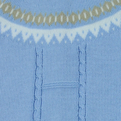 Baby Boys Knit Coverall With Buttons On Back