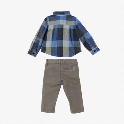 Boys Two-Piece Button Up Shirt With Pants