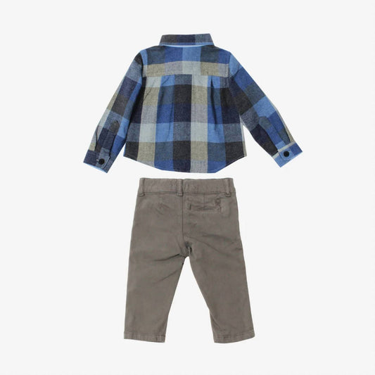Boys Two-Piece Button Up Shirt With Pants
