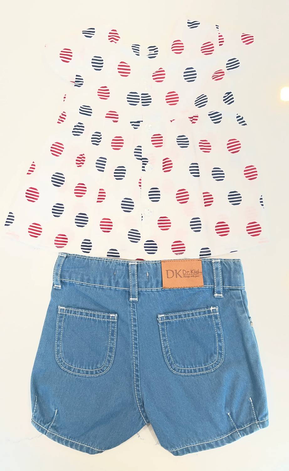 Girls Two-Piece Dot Top With Matching Pants