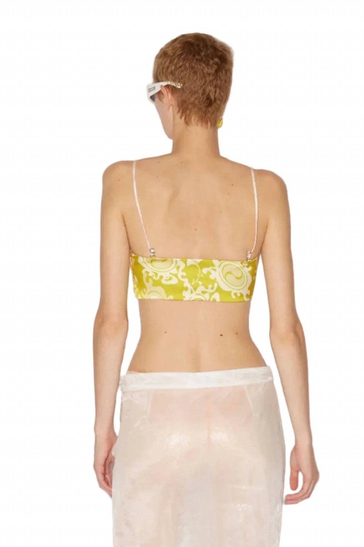 Sunflower Printed Satin Bandeau Top