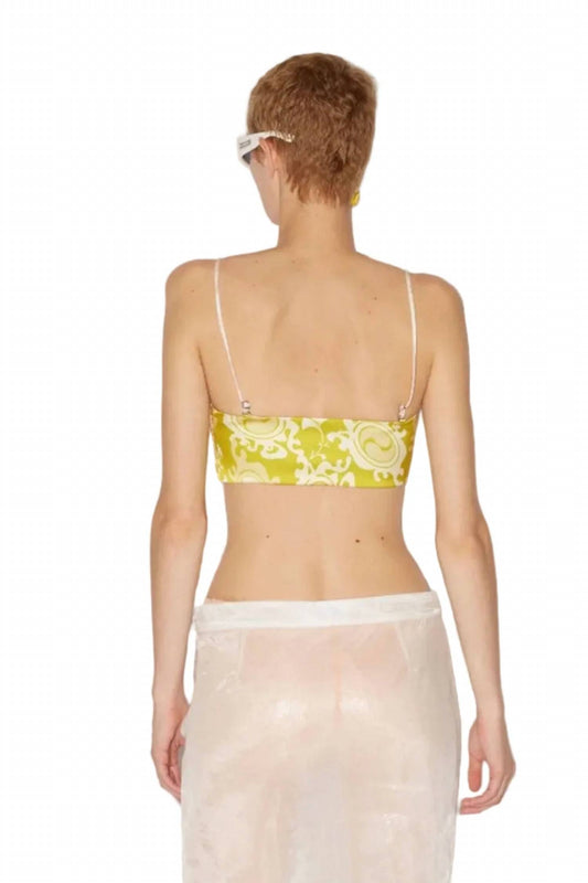 Sunflower Printed Satin Bandeau Top