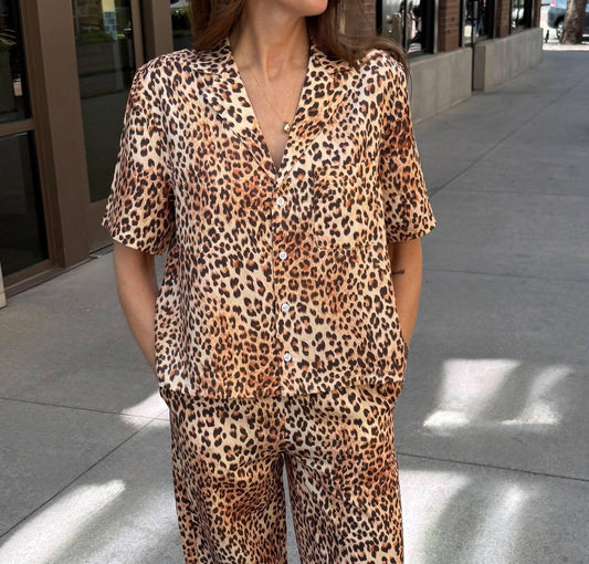 Leopard Crop Buttonup Shirt