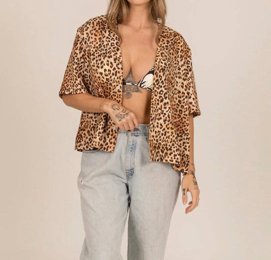 Leopard Crop Buttonup Shirt