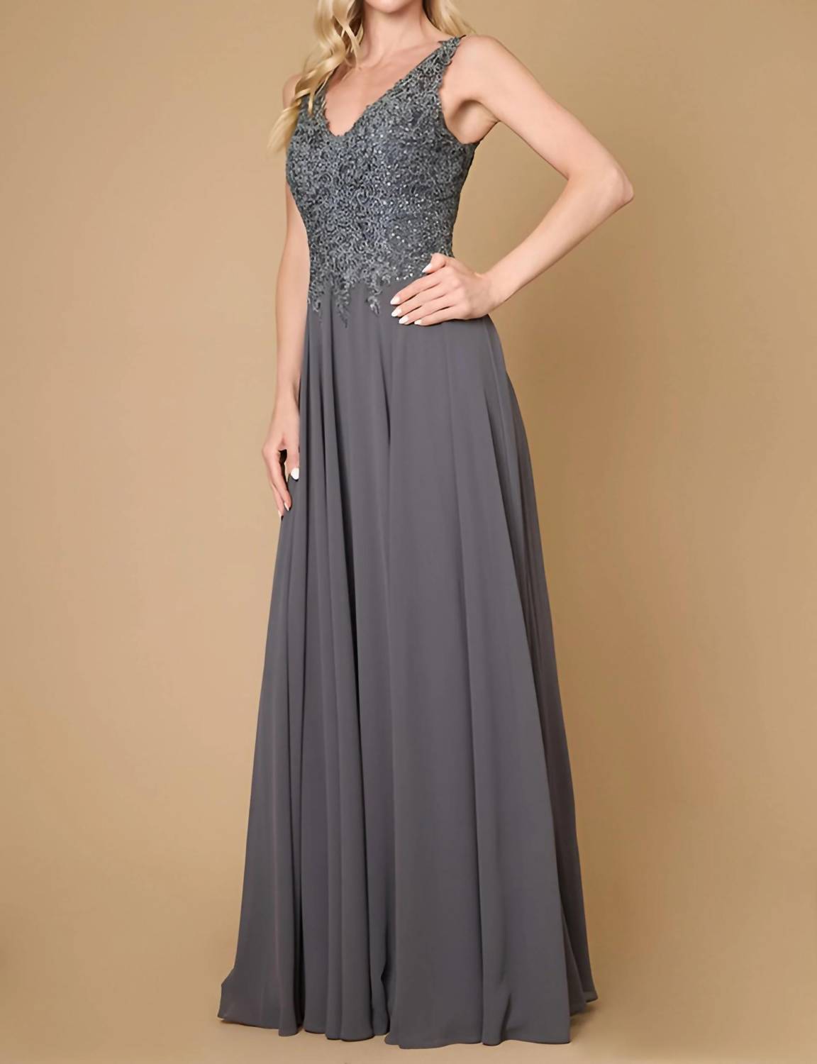 Long Formal Chiffon Evening Gown