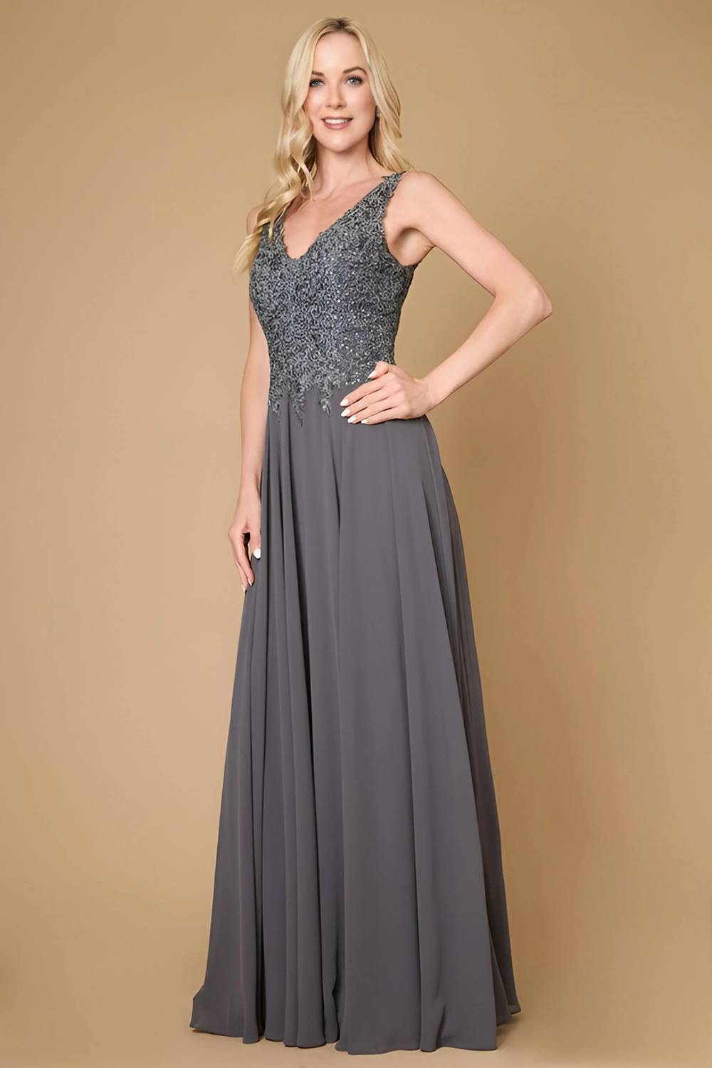 Long Formal Chiffon Evening Gown