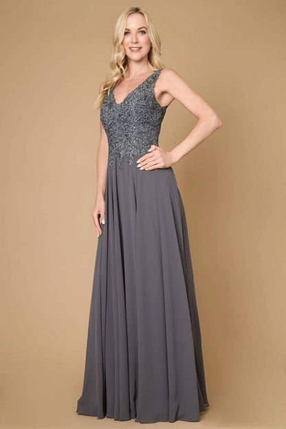 Long Formal Chiffon Evening Gown
