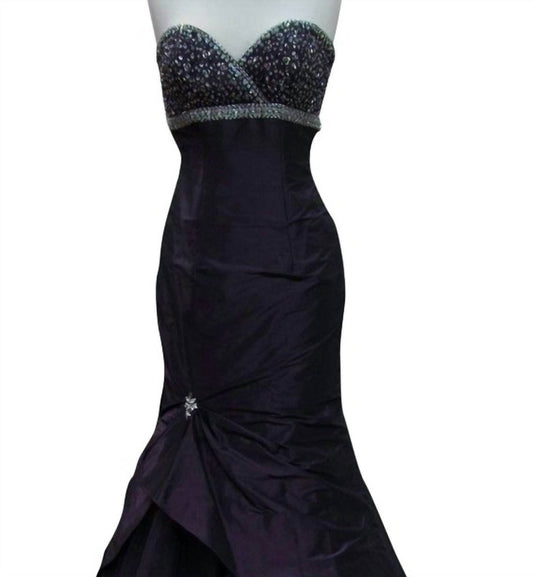 Precious Formals - Strapless Sweetheart Neck Beaded Gown - Rack Hunt