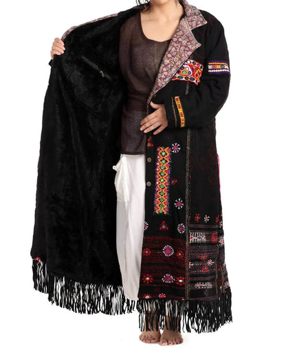 StandAwt - Leather Fringe Merino Wool Coat - Plus - Rack Hunt